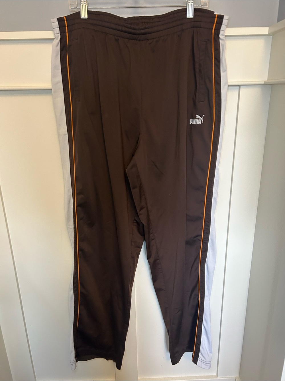 Vintage Puma baggy chocolate brown track pants